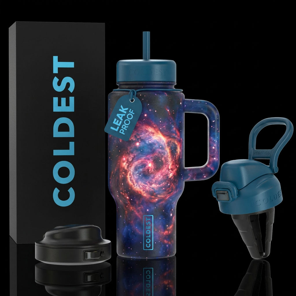 Medusa nebula water bottle design