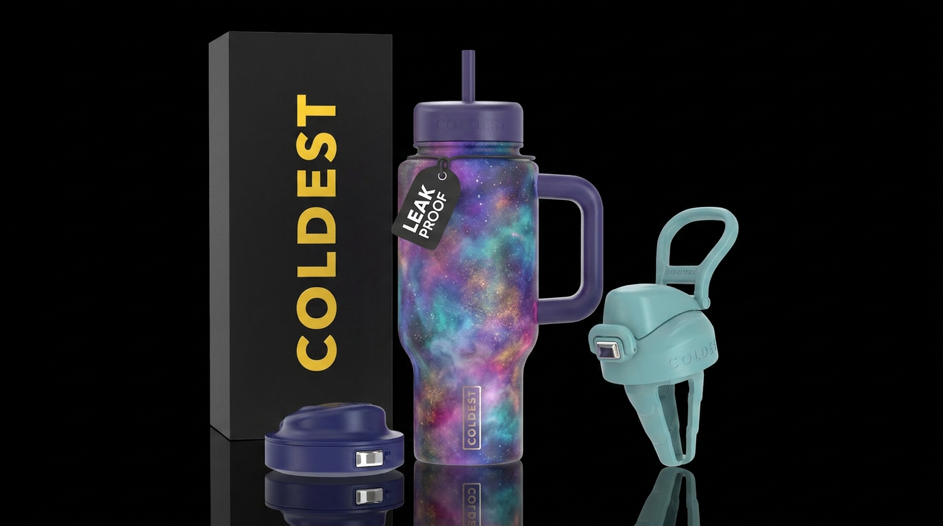 Magical mystical soft dreamy colors swirly haze water bottle design