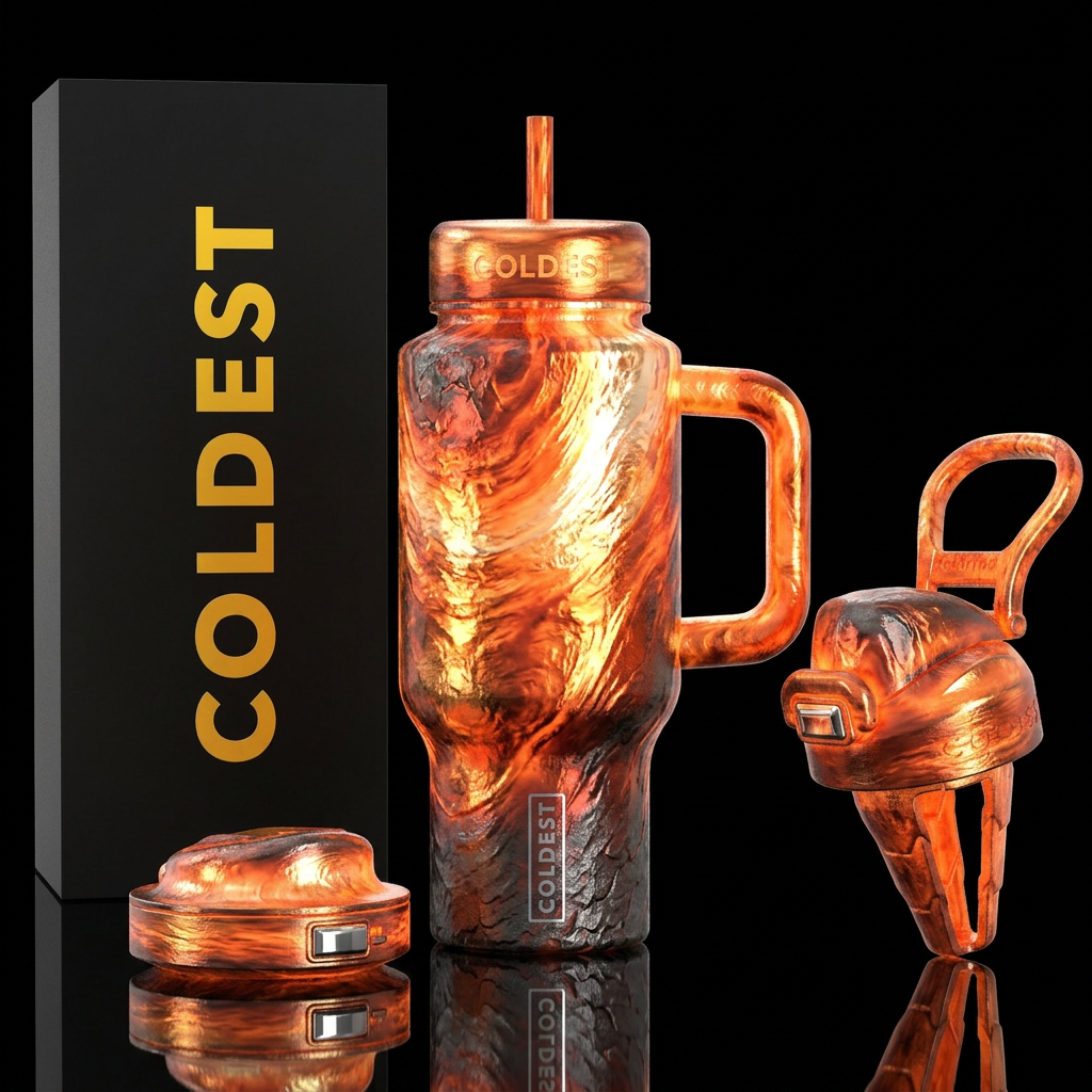 Molten steel blacksmith water bottle design