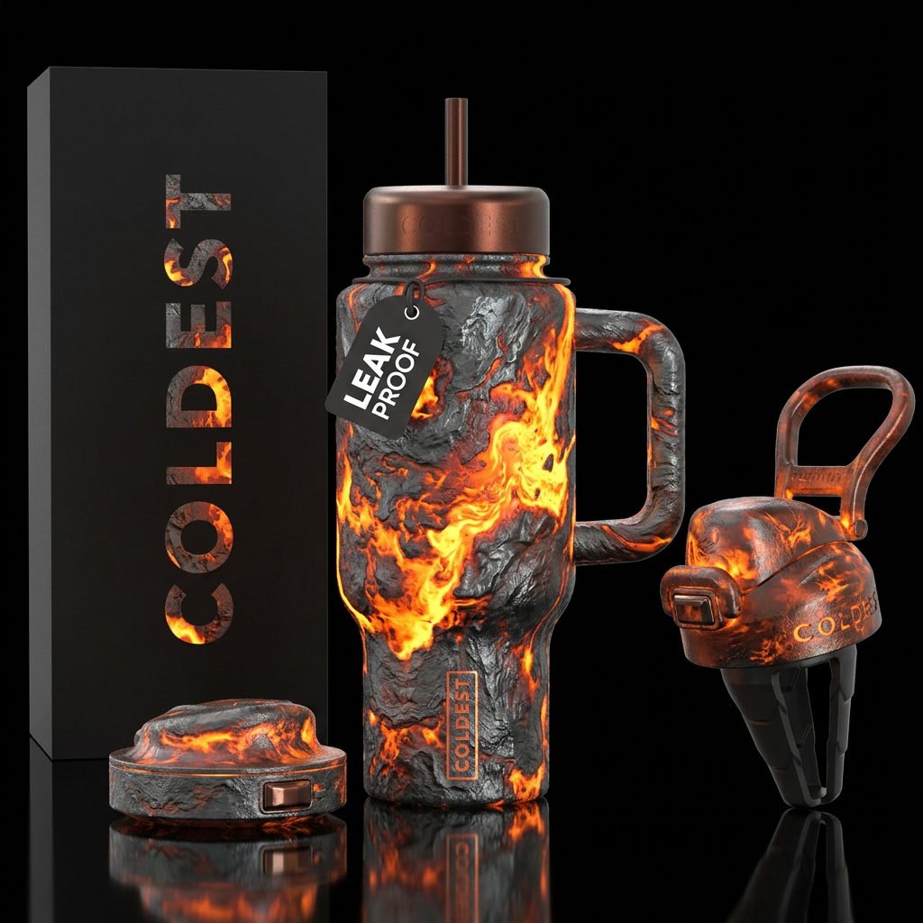 Molten steel blacksmith water bottle design