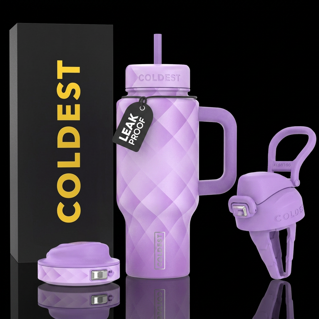 Lavender mist diamond gradient water bottle design
