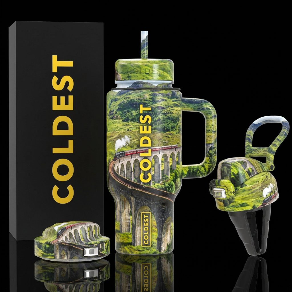 Glennfinnan viaduct scotland water bottle design
