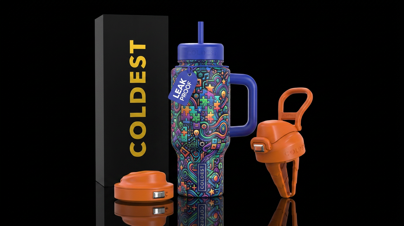Neurodivergent mind clutter water bottle design