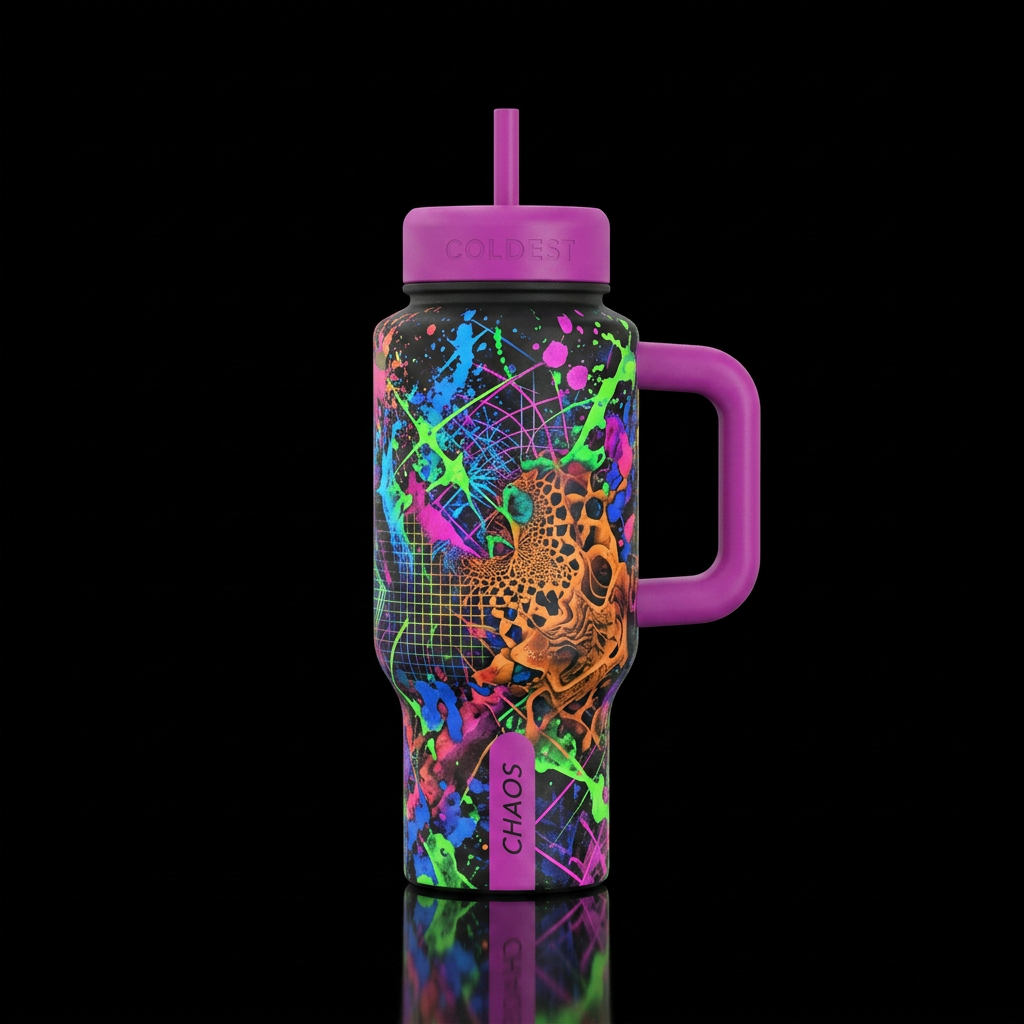 Controlled chaos water bottle design