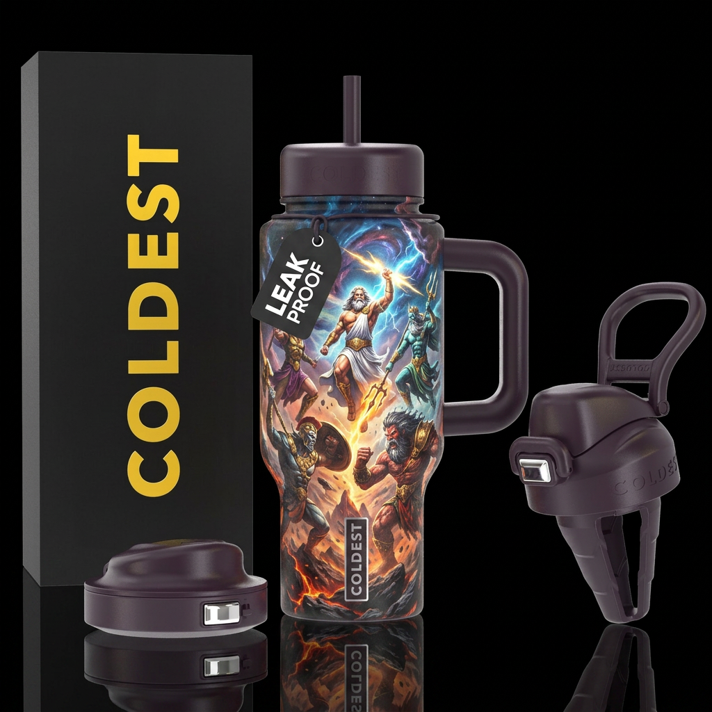 Titanomachy water bottle design