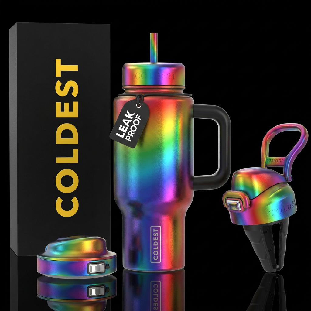 Sunspot rainbow prism water bottle design