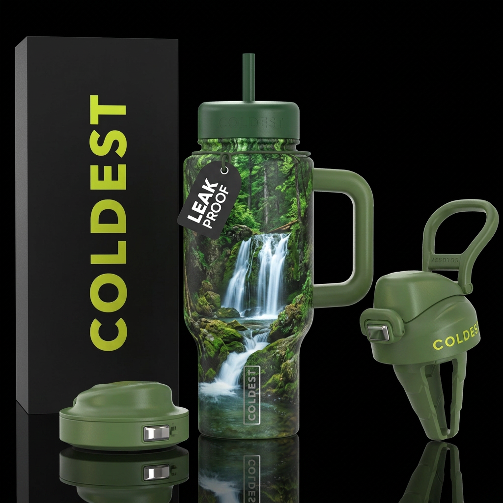 Spearfish canyon waterfall water bottle design