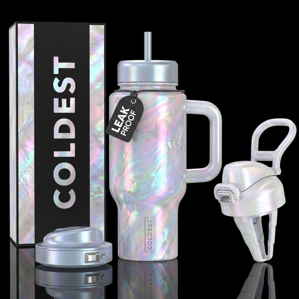 Mother of pearl water bottle design