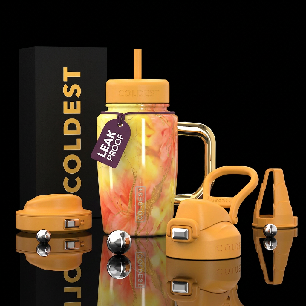 Yellow azalea haze water bottle design