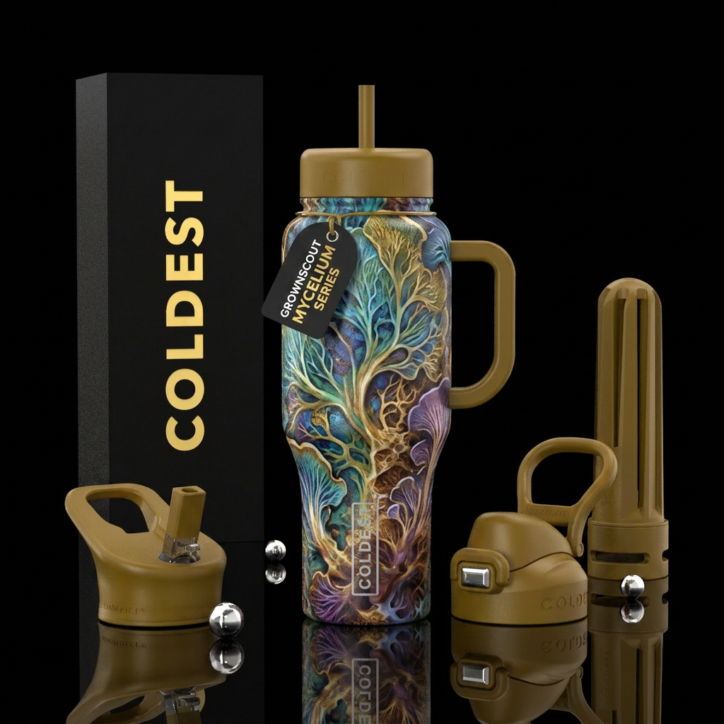 Mycelium water bottle design