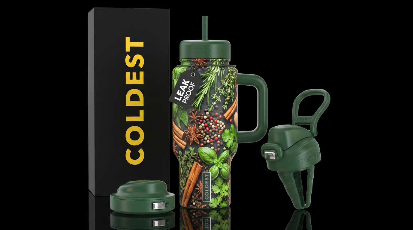 Herbs and spices water bottle design