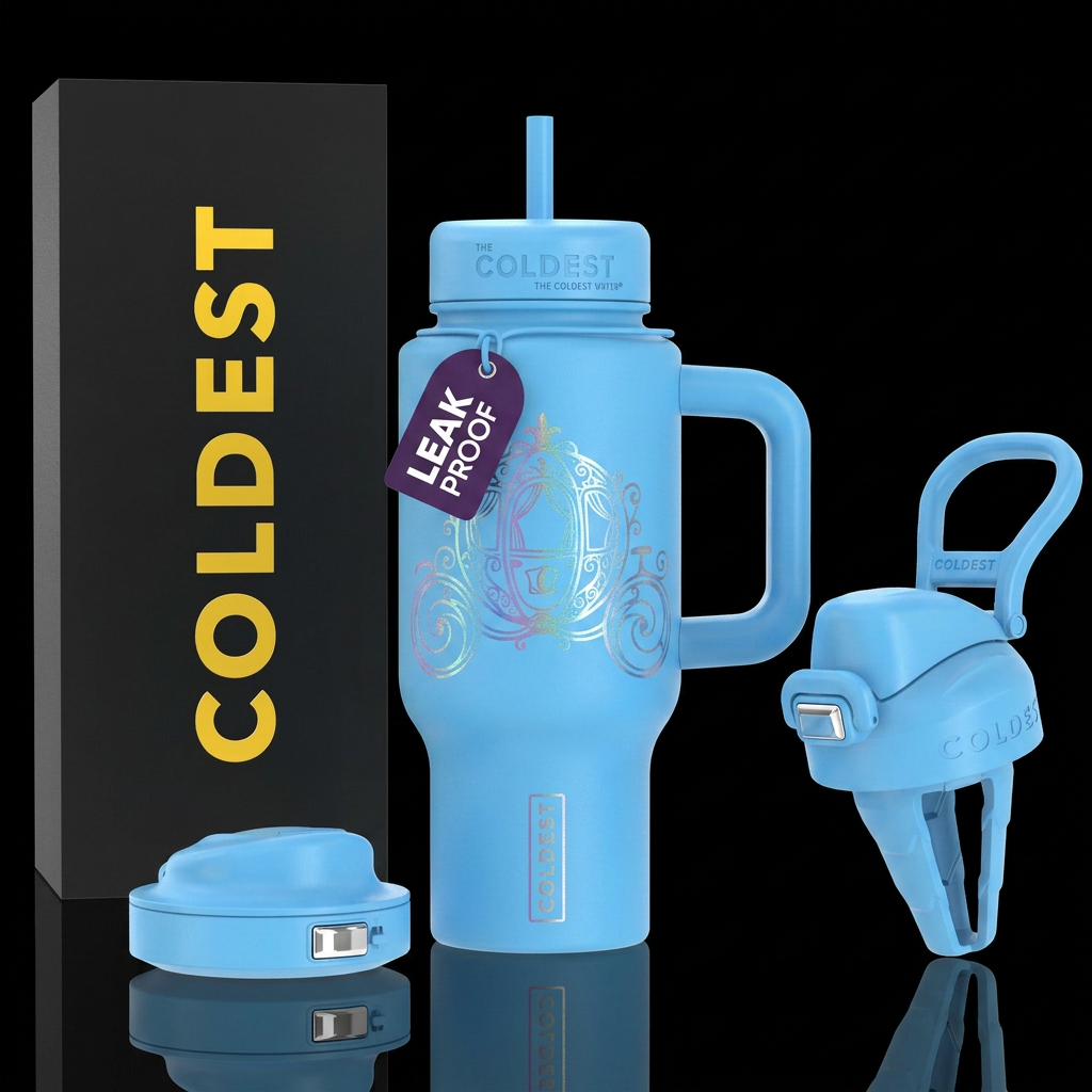 Cinderella coach water bottle design