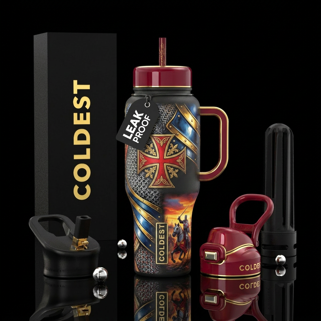 Knights templar water bottle design
