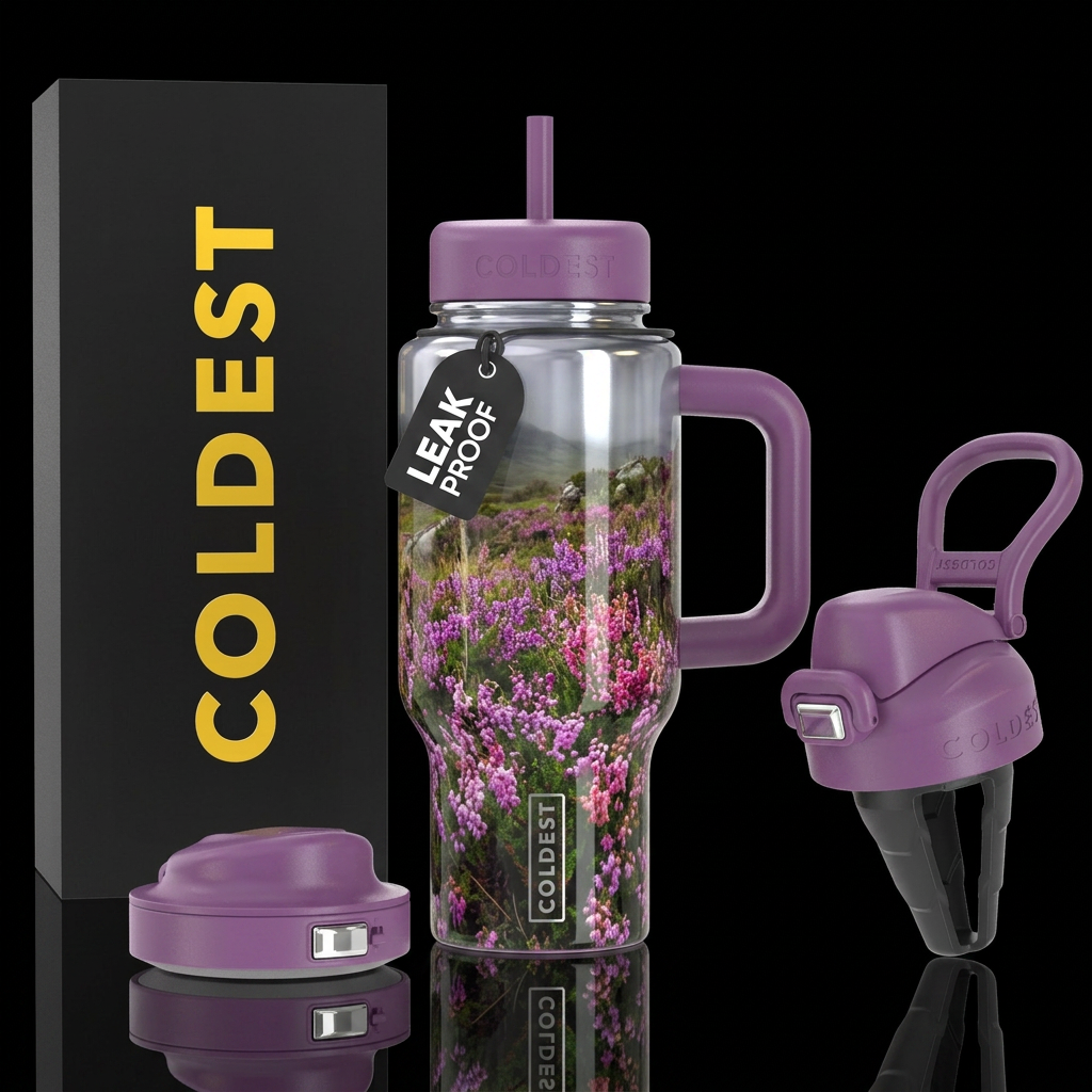 Scottish Highlands Heather water bottle design