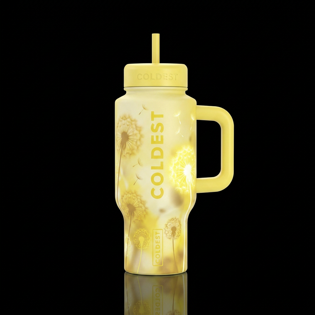 Lemon drop dandelion haze water bottle design