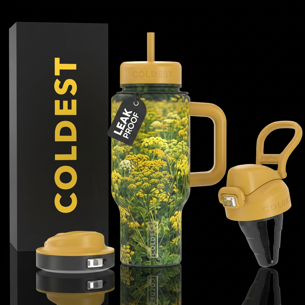 Wild parsnip fields water bottle design