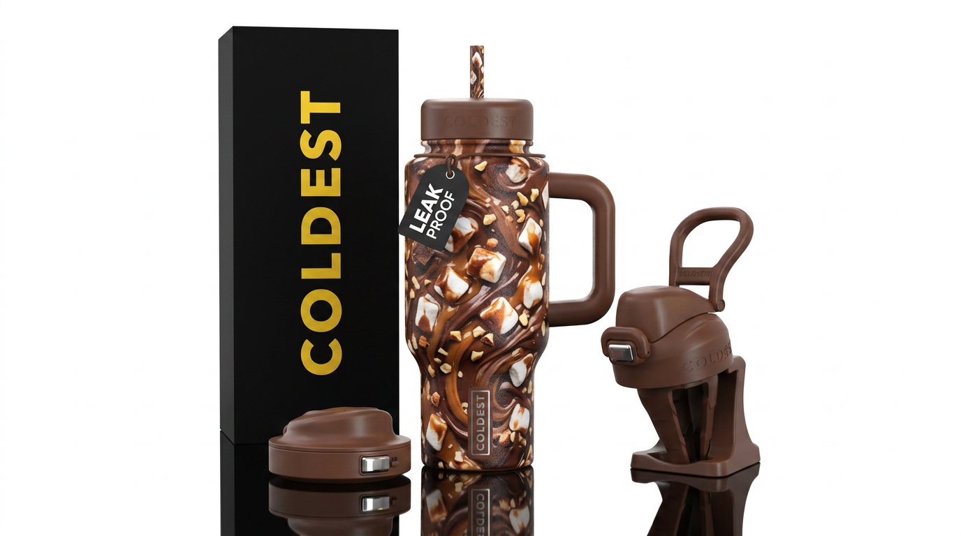 Rocky road swirl water bottle design