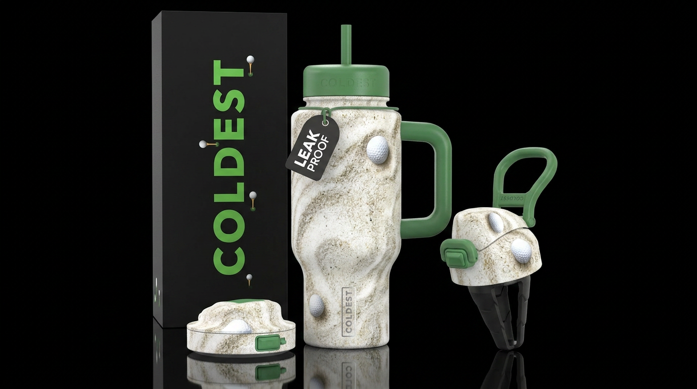 Golf ball sans trap water bottle design