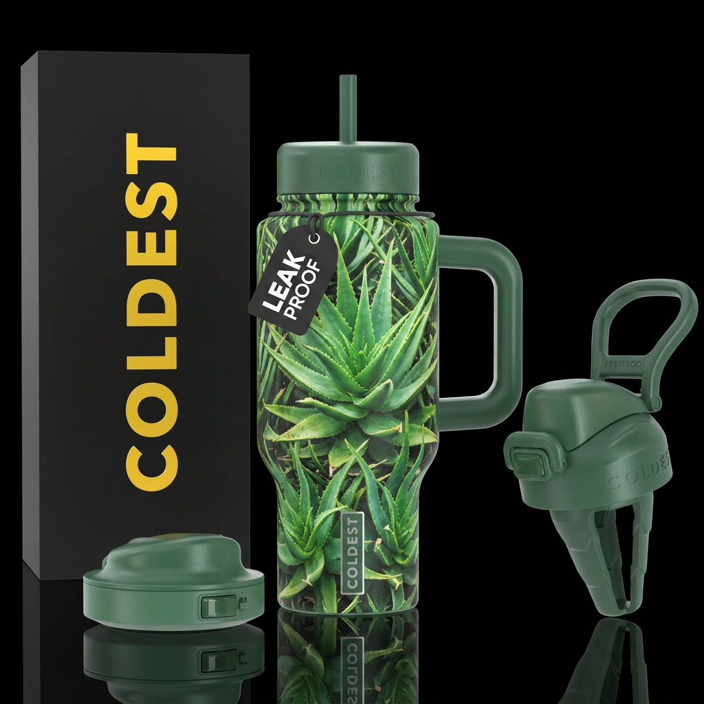 Aloe forest water bottle design
