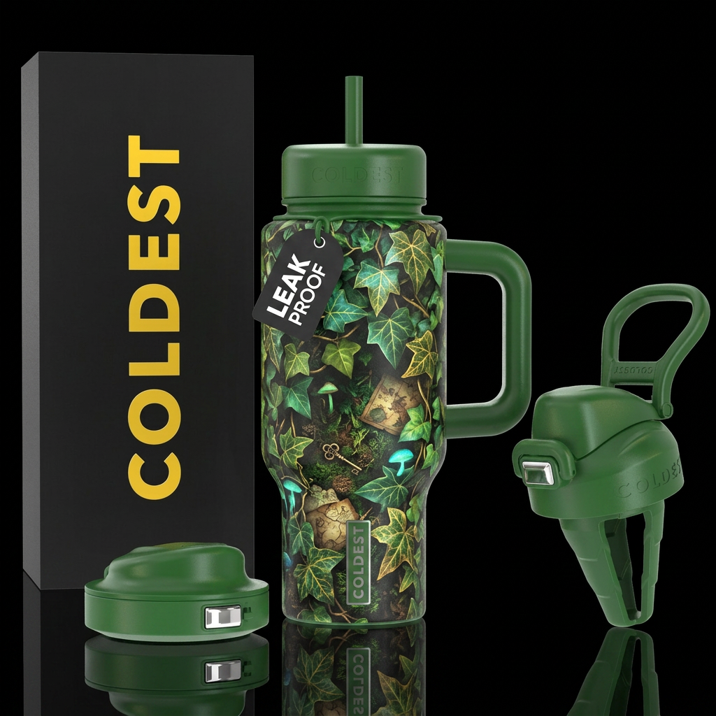 Secrets under the ivy canopy water bottle design