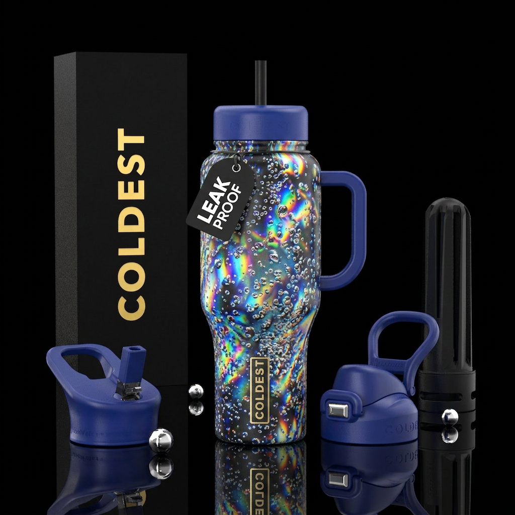 Carbonation bubble prism water bottle design