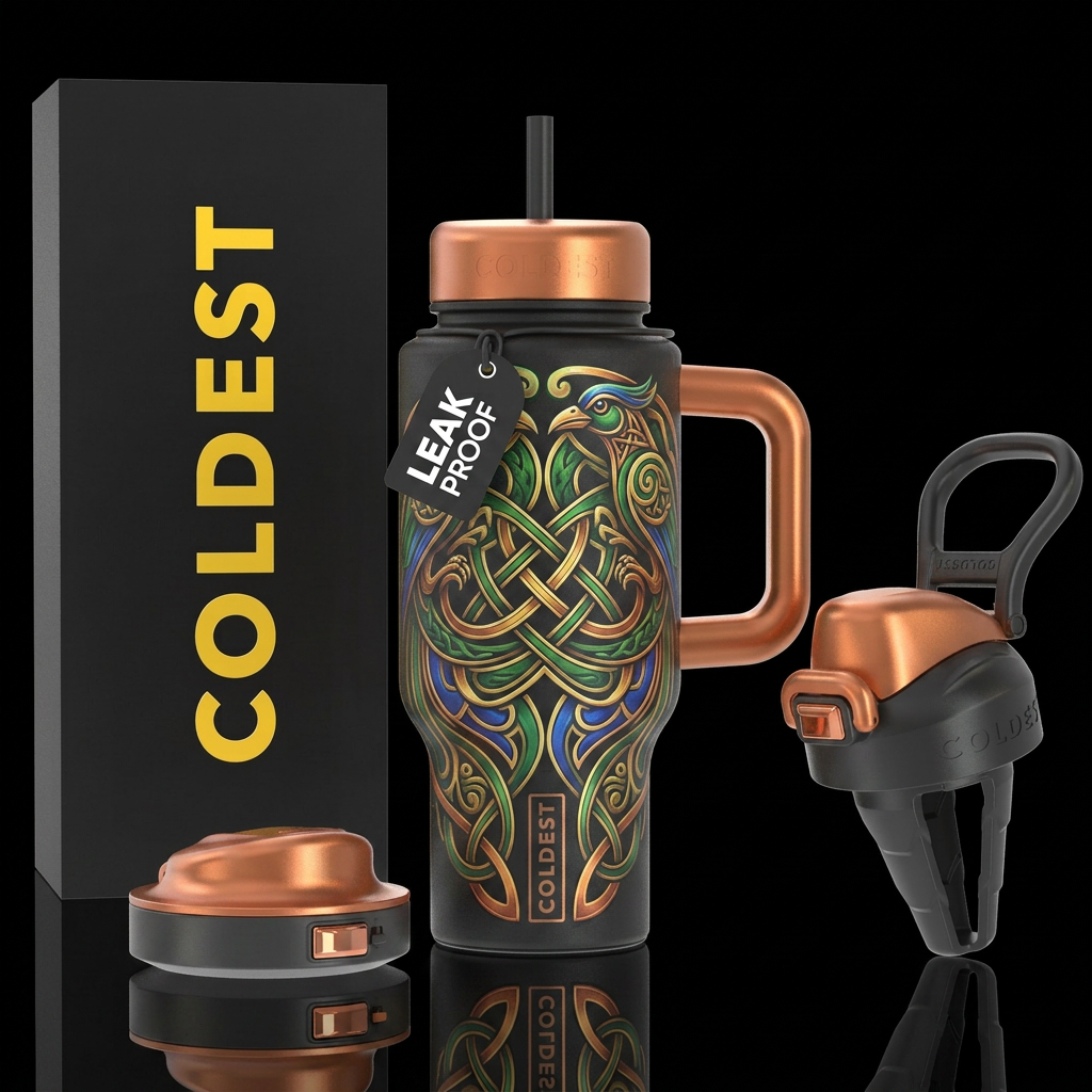 Celtic knot birds nest water bottle design