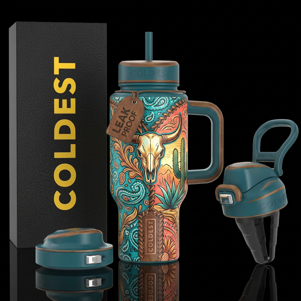 Western style theme water bottle design