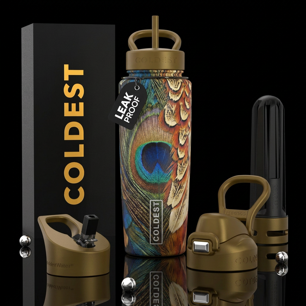 Pheasant Feathers water bottle design