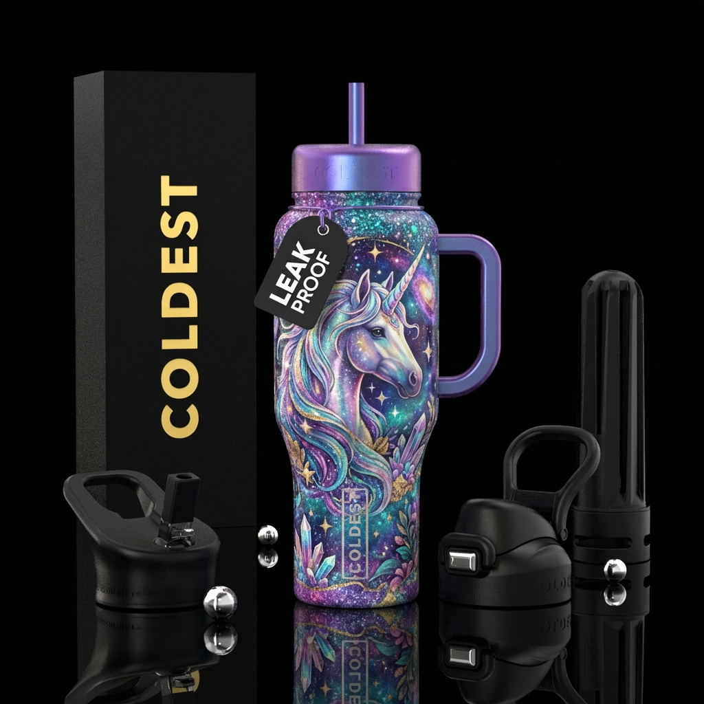 Unicorn,, sparkly, beautiul, magical, mythical, re... water bottle design