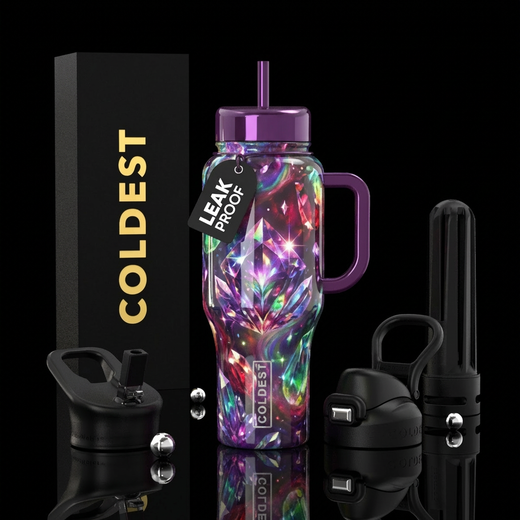 gemstone, mythical, stylistic, sparkly, shiny, vib... water bottle design