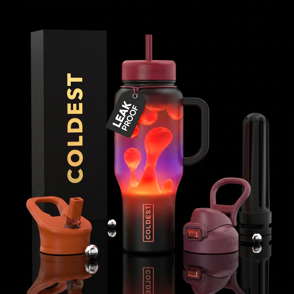 Lava lamp glowie water bottle design