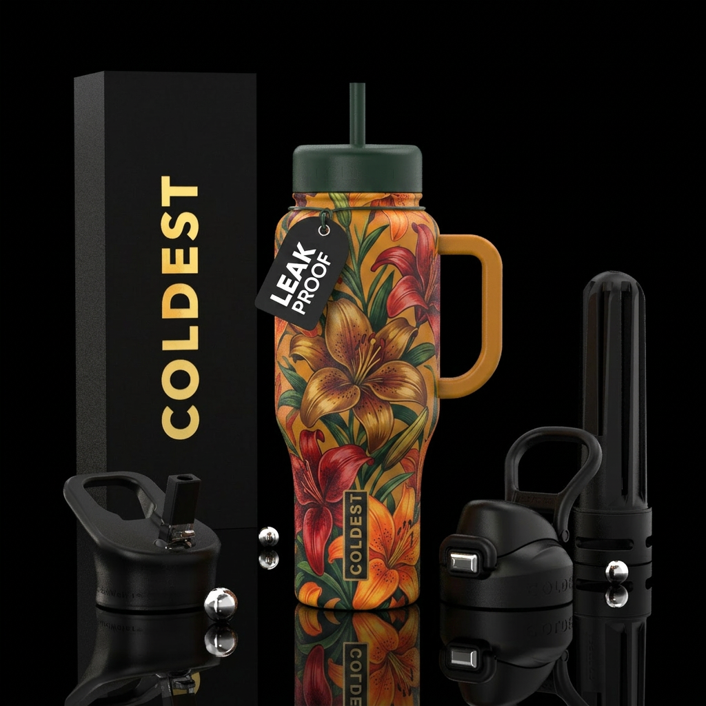 Asiatic lily water bottle design