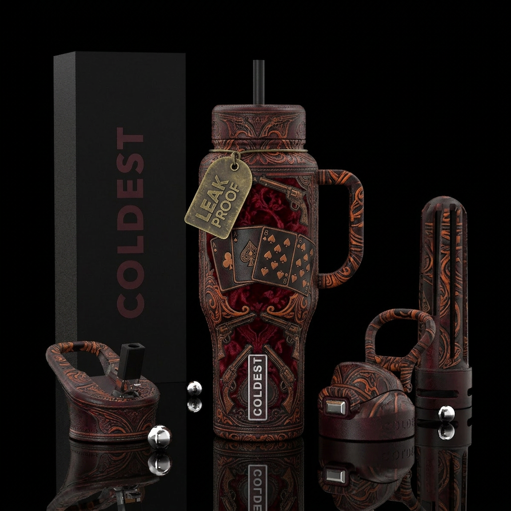 Wild Bill's last hand water bottle design