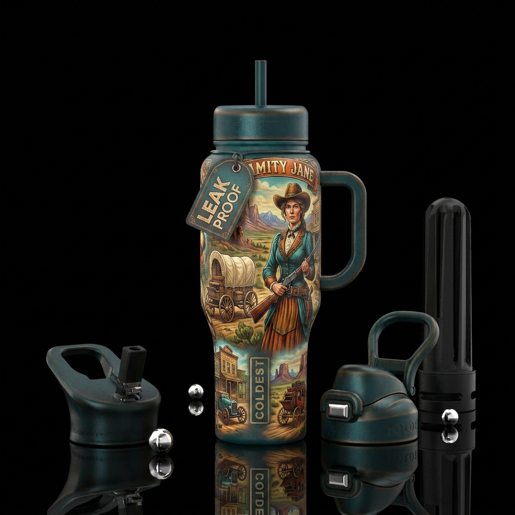 Calamity jane water bottle design
