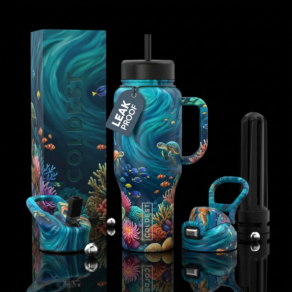 Oceans of fun water bottle design