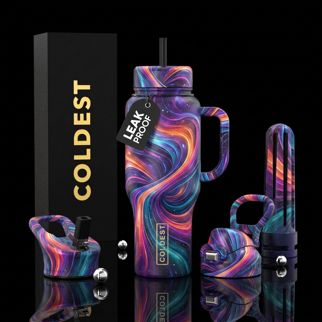 Abstract Time warp no clock water bottle design