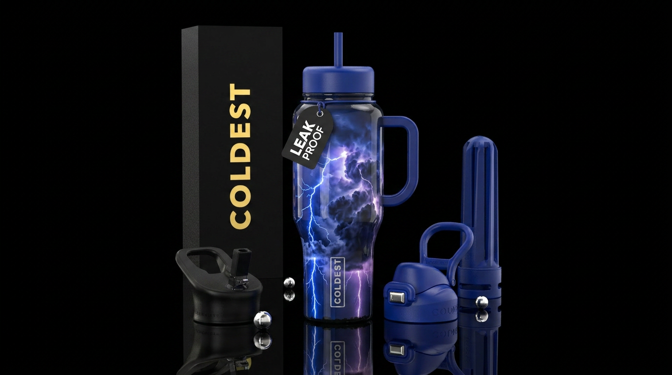 Thunder and lightning water bottle design