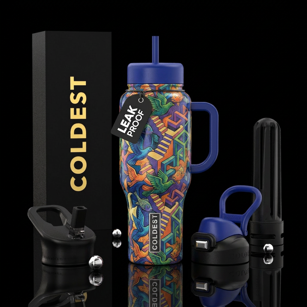 Mc escher style coldest water bottle water bottle design