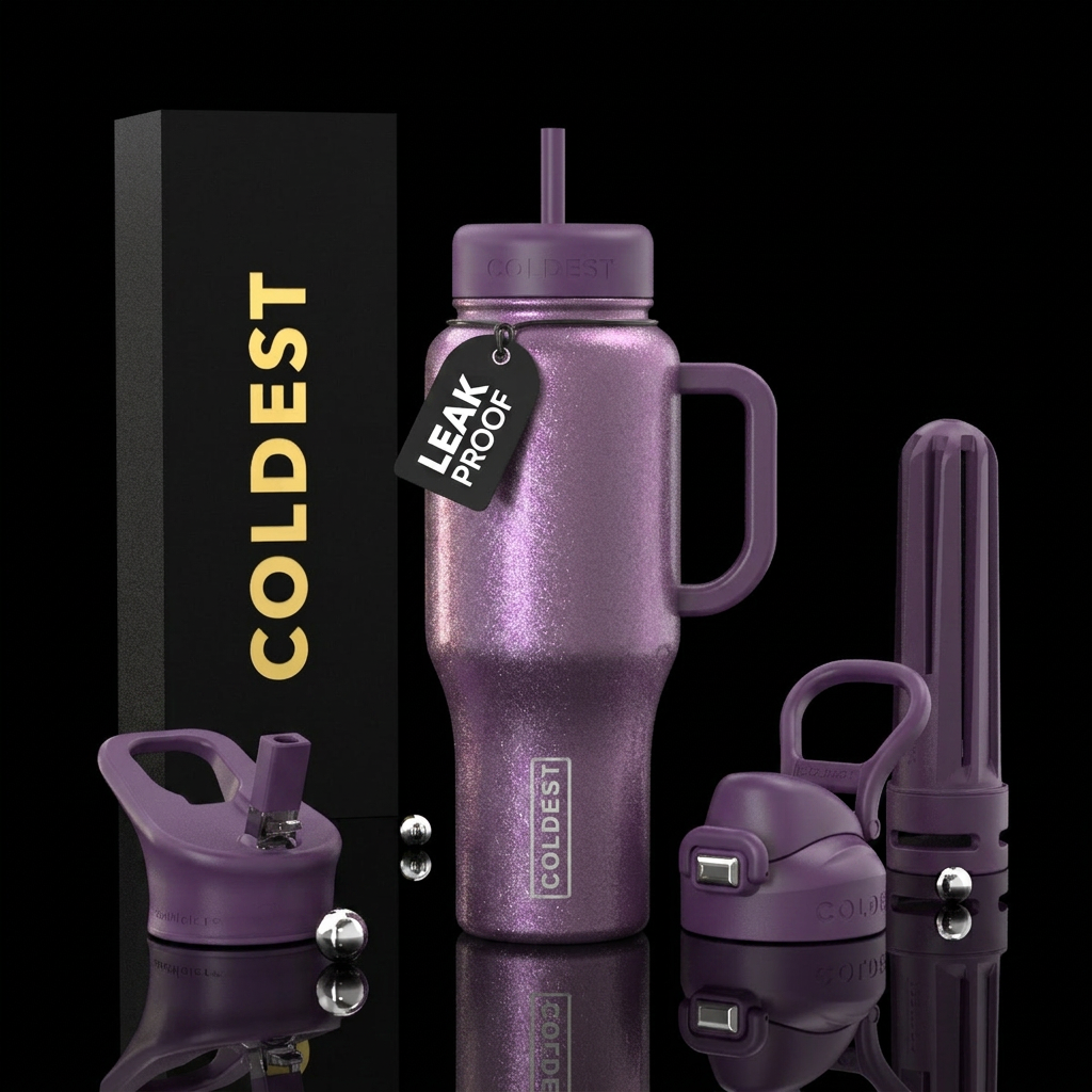 Lilac fusion sparkle water bottle design