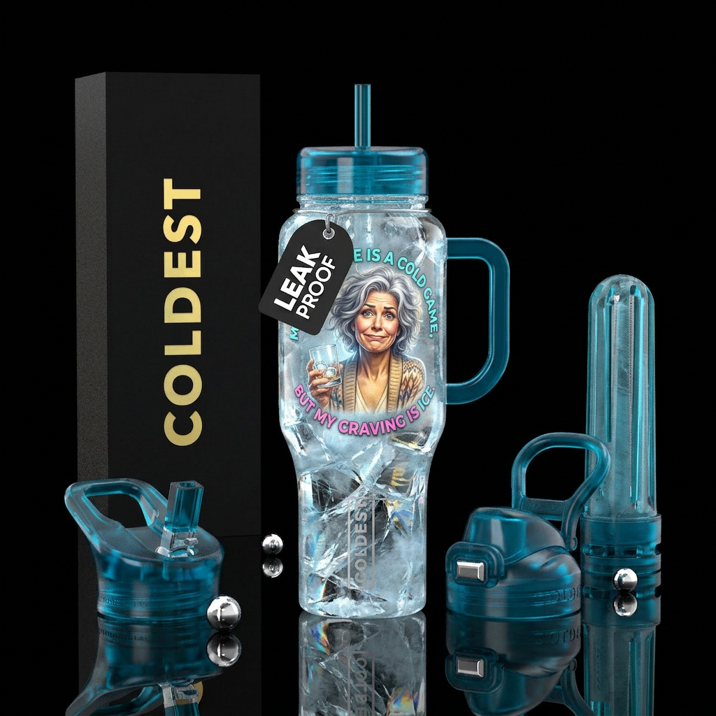 ice craving menopausal woman funny water bottle design