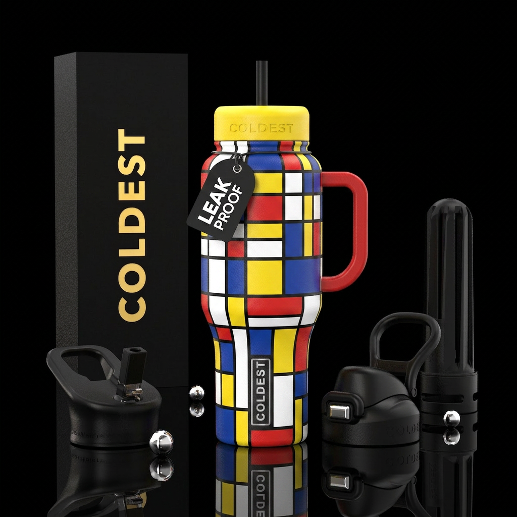 De Stijl water bottle design