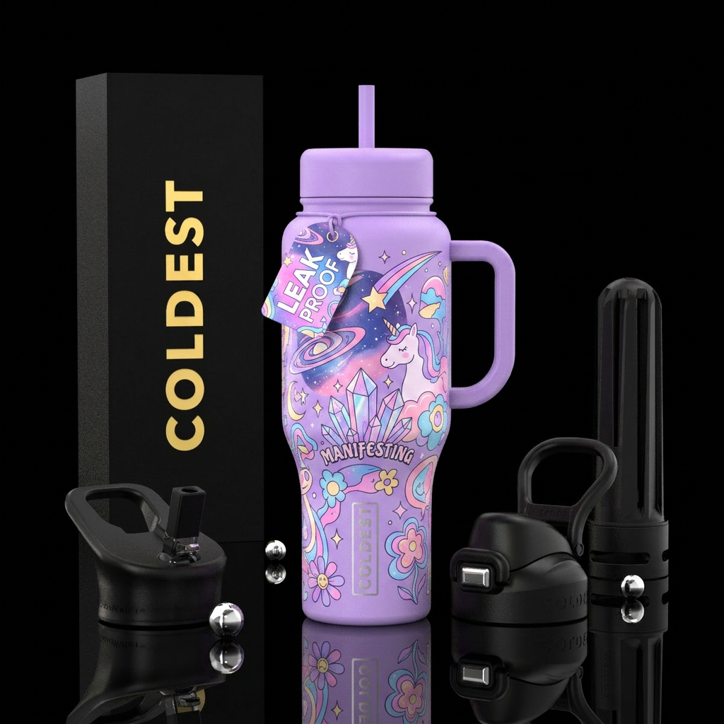 delulu aesthetic water bottle design