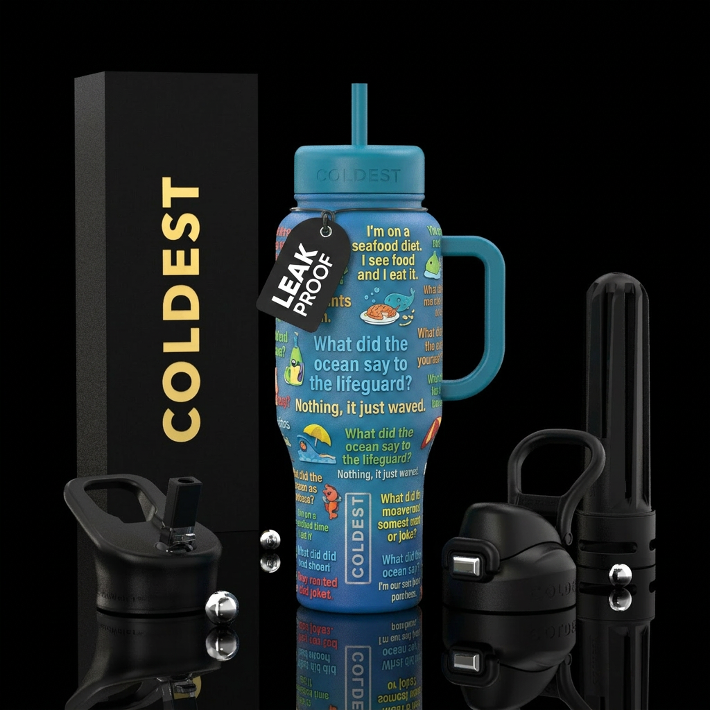 Dad jokes water bottle design