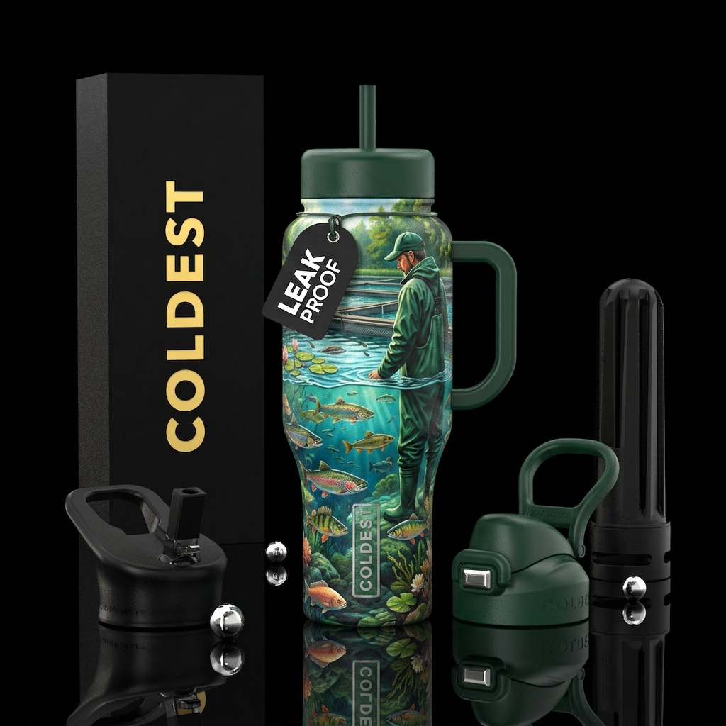 Fish farmer water bottle design