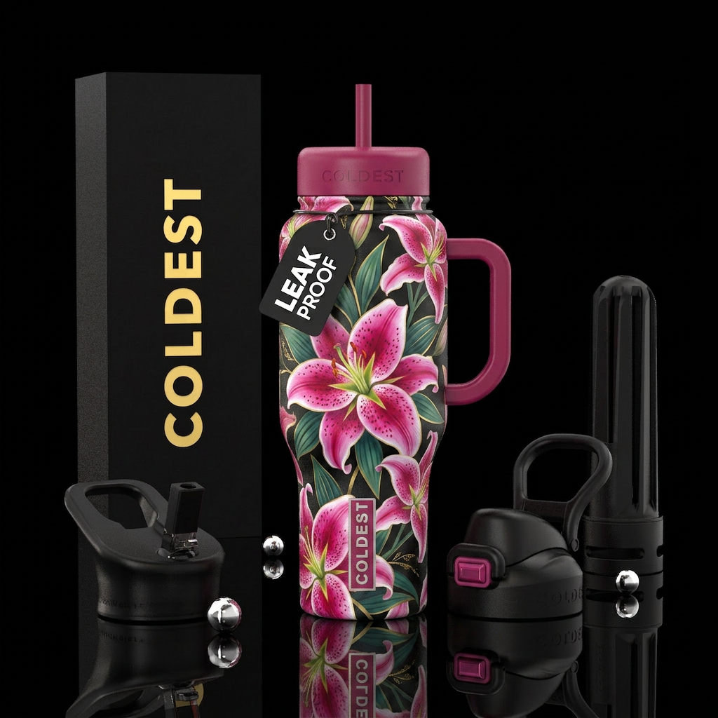 stargazer lily water bottle design
