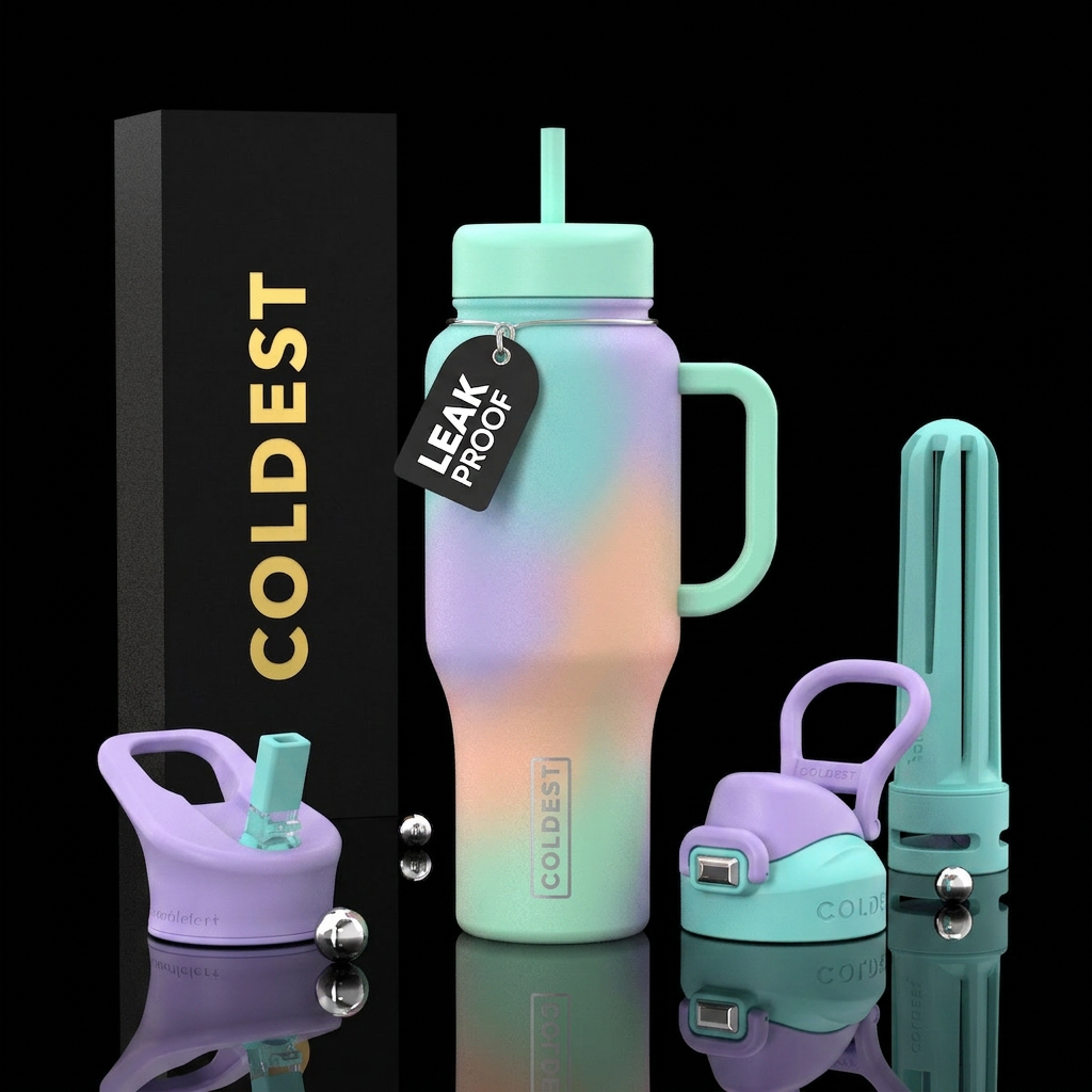 Abstract representation of eunoia  pastel matte te... water bottle design