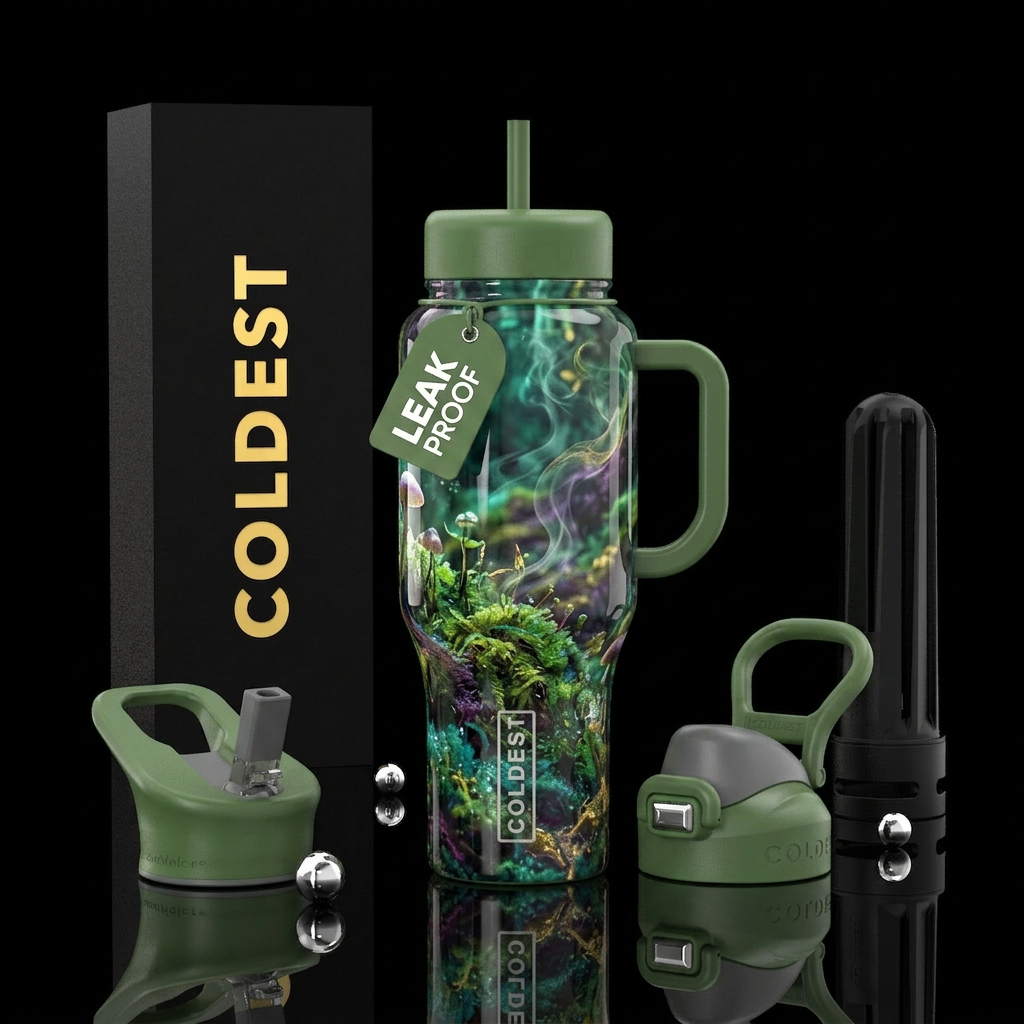 Petrichor abstract representation water bottle design
