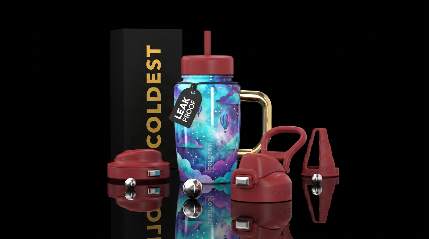 The sky's the limit abstract water bottle design