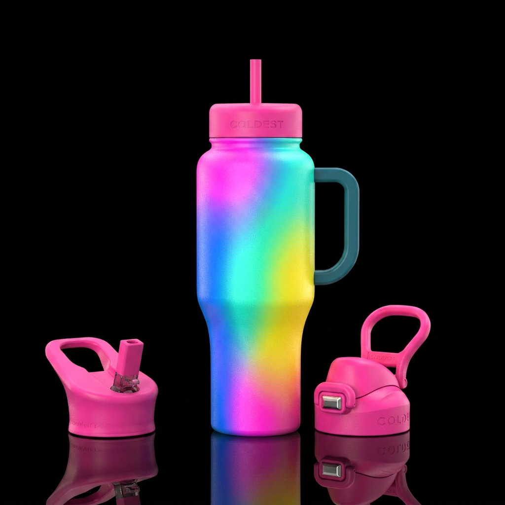 Colors popular in the 1980s hombre water bottle design