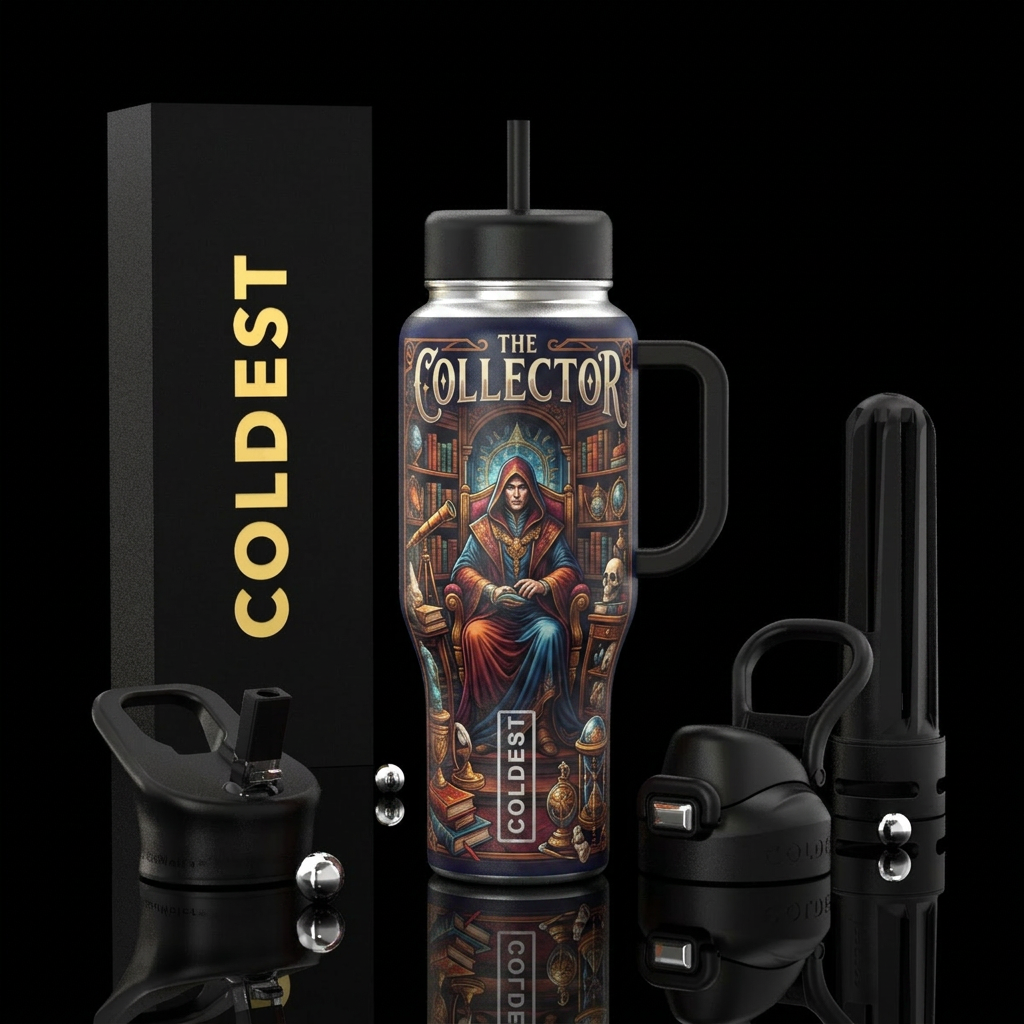 Tarot card the collector water bottle design